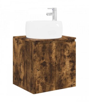 vidaXL Bathroom Cabinet Set 3 pcs Smoked Oak 161.5 x 44.5 x 80 cm