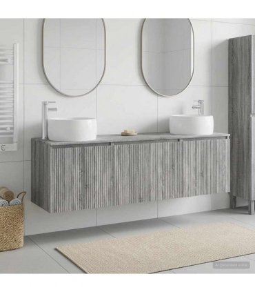 vidaXL Bathroom Cabinet Set 3 pcs Grey Sonoma 161.5 x 44.5 x 80 cm