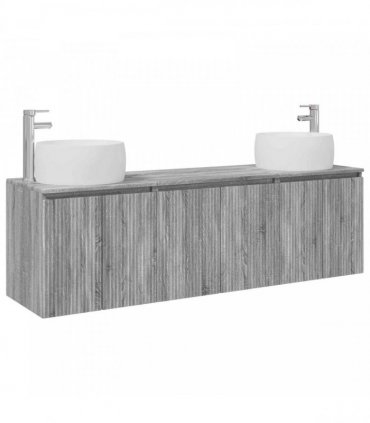 vidaXL Bathroom Cabinet Set 3 pcs Grey Sonoma 161.5 x 44.5 x 80 cm