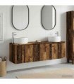 vidaXL Bathroom Cabinet Set 3 pcs Old Wood 161.5 x 44.5 x 80 cm