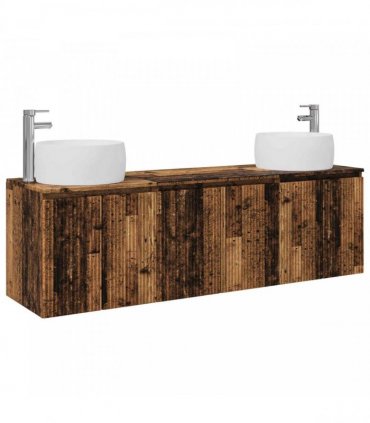vidaXL Bathroom Cabinet Set 3 pcs Old Wood 161.5 x 44.5 x 80 cm