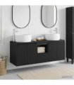 vidaXL Bathroom Cabinet Set 3 pcs Black 129 x 44.5 x 80 cm