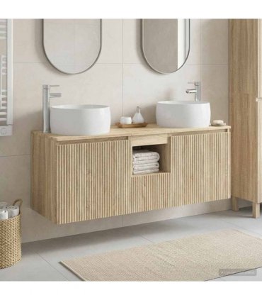 vidaXL Bathroom Cabinet Set 3 pcs Sonoma Oak 129 x 44.5 x 80 cm