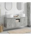 vidaXL Bathroom Cabinet Set 3 pcs Concrete Grey 129 x 44.5 x 80 cm