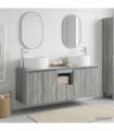 vidaXL Bathroom Cabinet Set 3 pcs Grey Sonoma 129 x 44.5 x 80 cm