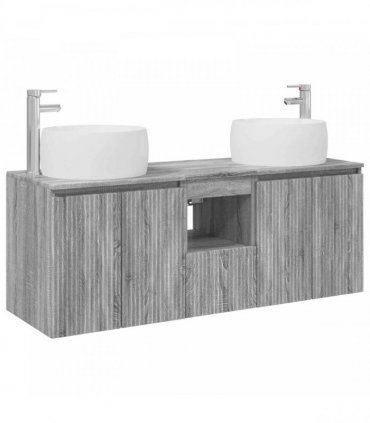 vidaXL Bathroom Cabinet Set 3 pcs Grey Sonoma 129 x 44.5 x 80 cm