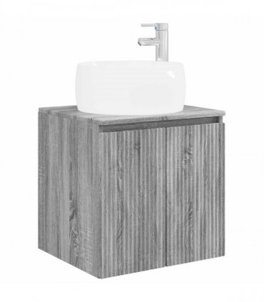 vidaXL Bathroom Cabinet Set 3 pcs Grey Sonoma 129 x 44.5 x 80 cm