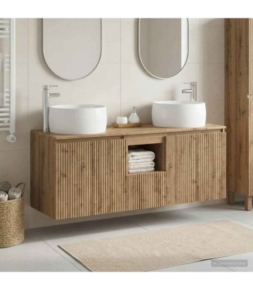 vidaXL Bathroom Cabinet Set 3 pcs Artisan Oak 129 x 44.5 x 80 cm