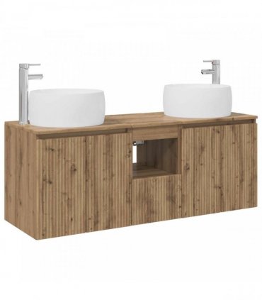 vidaXL Bathroom Cabinet Set 3 pcs Artisan Oak 129 x 44.5 x 80 cm