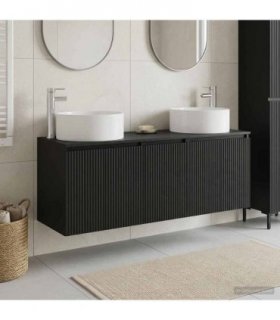 vidaXL Bathroom Cabinet Set 3 pcs Black 161.5 x 44.5 x 80 cm