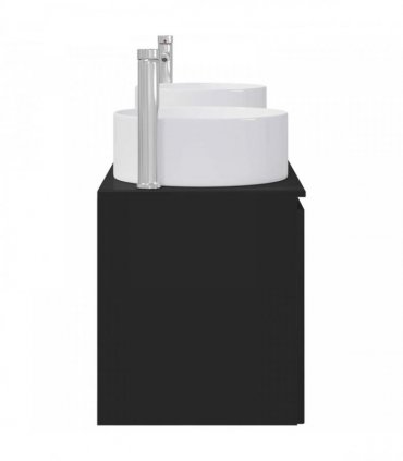 vidaXL Bathroom Cabinet Set 3 pcs Black 161.5 x 44.5 x 80 cm