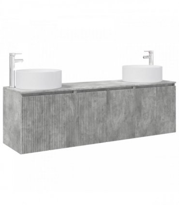 vidaXL Bathroom Cabinet Set 3 pcs Concrete Grey 161.5 x 44.5 x 80 cm