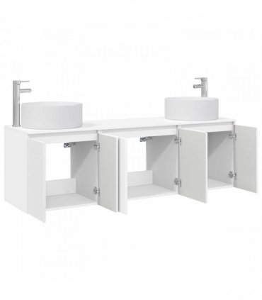 vidaXL Bathroom Cabinet Set 3 pcs High Gloss White