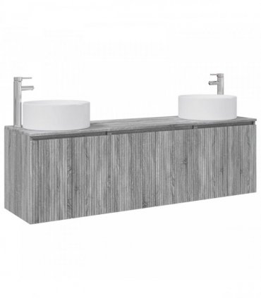 vidaXL Bathroom Cabinet Set 3 pcs Grey Sonoma 161.5 x 44.5 x 80 cm