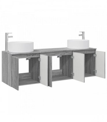 vidaXL Bathroom Cabinet Set 3 pcs Grey Sonoma 161.5 x 44.5 x 80 cm