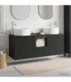 vidaXL Bathroom Cabinet Set 3 pcs Black 129 x 44.5 x 80 cm