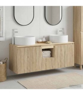 vidaXL Bathroom Cabinet Set 3 pcs Sonoma Oak 129 x 44.5 x 80 cm