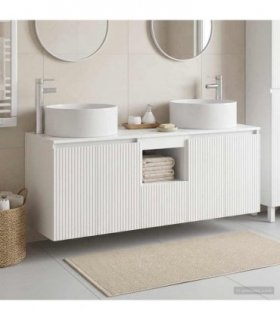 vidaXL Bathroom Cabinet Set 3 pcs High Gloss White 129 x 44.5 x 80 cm