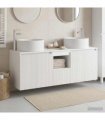 vidaXL Bathroom Cabinet Set 3 pcs High Gloss White 129 x 44.5 x 80 cm