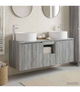 vidaXL Bathroom Cabinet Set 3 pcs Grey Sonoma 129 x 44.5 x 80 cm