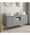 vidaXL Bathroom Cabinet Set 3 pcs Grey Sonoma 129 x 44.5 x 80 cm