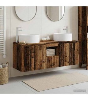 vidaXL Bathroom Cabinet Set 3 pcs Old Wood 129 x 44.5 x 80 cm