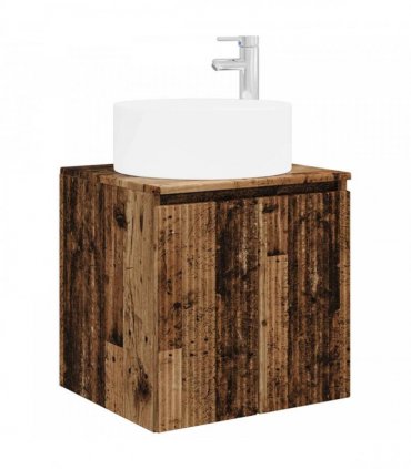 vidaXL Bathroom Cabinet Set 3 pcs Old Wood 129 x 44.5 x 80 cm