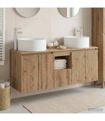 vidaXL Bathroom Cabinet Set 3 pcs Artisan Oak 129 x 44.5 x 80 cm