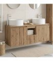 vidaXL Bathroom Cabinet Set 3 pcs Artisan Oak 129 x 44.5 x 80 cm