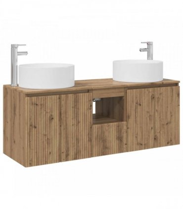 vidaXL Bathroom Cabinet Set 3 pcs Artisan Oak 129 x 44.5 x 80 cm