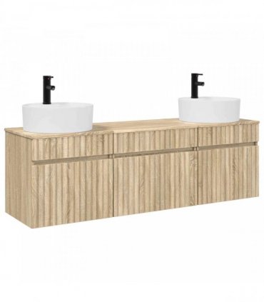 vidaXL Bathroom Cabinet Set 3 pcs Sonoma Oak 157 x 44.5 x 82 cm