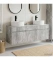 vidaXL Bathroom Cabinet Set 3 pcs Concrete Grey 157 x 44.5 x 82 cm