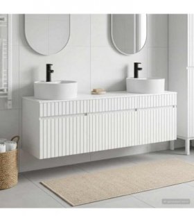 vidaXL Bathroom Cabinet Set 3 pcs High Gloss White 157 x 44.5 x 82 cm
