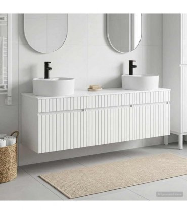 vidaXL Bathroom Cabinet Set 3 pcs High Gloss White 157 x 44.5 x 82 cm