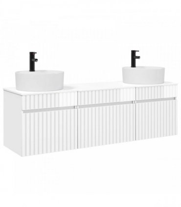 vidaXL Bathroom Cabinet Set 3 pcs High Gloss White 157 x 44.5 x 82 cm