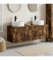 vidaXL Bathroom Cabinet Set 3 pcs Smoked Oak 157 x 44.5 x 82 cm
