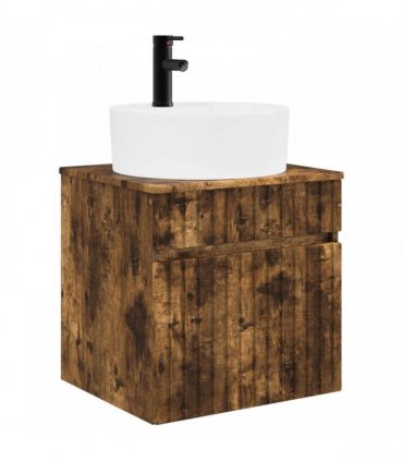 vidaXL Bathroom Cabinet Set 3 pcs Smoked Oak 157 x 44.5 x 82 cm