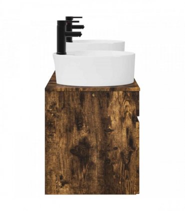 vidaXL Bathroom Cabinet Set 3 pcs Smoked Oak 157 x 44.5 x 82 cm
