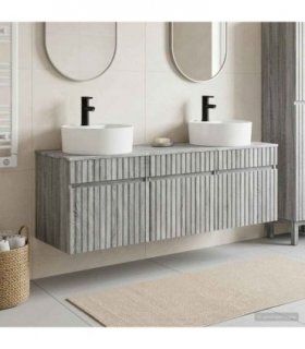 vidaXL Bathroom Cabinet Set 3 pcs Grey Sonoma 157 x 44.5 x 82 cm