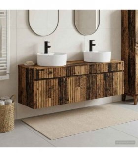 vidaXL Bathroom Cabinet Set 3 pcs Old Wood 157 x 44.5 x 82 cm