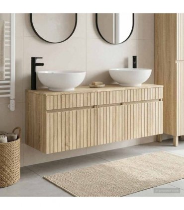 vidaXL Bathroom Cabinet Set 3 pcs Sonoma Oak 157 x 44.5 x 80 cm