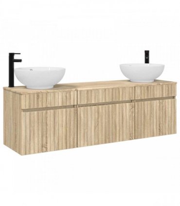 vidaXL Bathroom Cabinet Set 3 pcs Sonoma Oak 157 x 44.5 x 80 cm