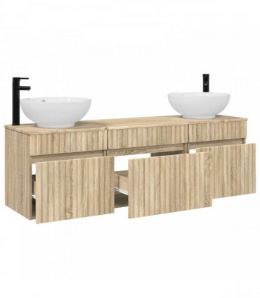 vidaXL Bathroom Cabinet Set 3 pcs Sonoma Oak 157 x 44.5 x 80 cm