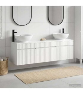 vidaXL Bathroom Cabinet Set 3 pcs High Gloss White 157 x 44.5 x 80 cm