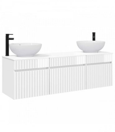 vidaXL Bathroom Cabinet Set 3 pcs High Gloss White 157 x 44.5 x 80 cm