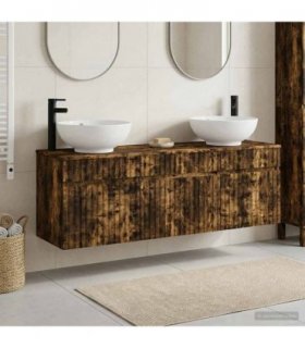 vidaXL Bathroom Cabinet Set 3 pcs Smoked Oak 157 x 44.5 x 80 cm