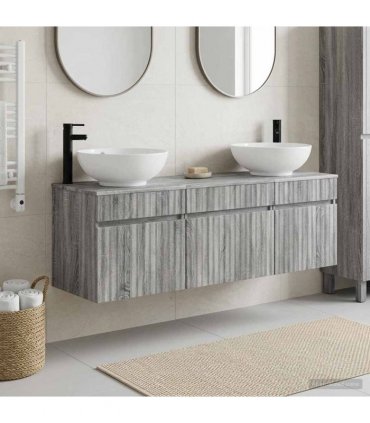 vidaXL Bathroom Cabinet Set 3 pcs Grey Sonoma 157 x 44.5 x 80 cm