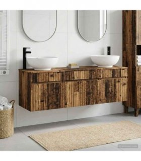 vidaXL Bathroom Cabinet Set 3 pcs Old Wood 157 x 44.5 x 80 cm