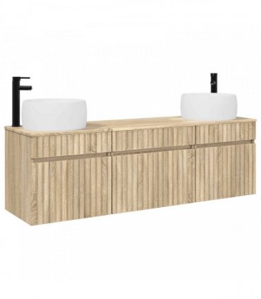 vidaXL Bathroom Cabinet Set 3 pcs Sonoma Oak 157 x 44.5 x 80 cm