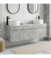 vidaXL Bathroom Cabinet Set 3 pcs Concrete Grey 157 x 44.5 x 80 cm